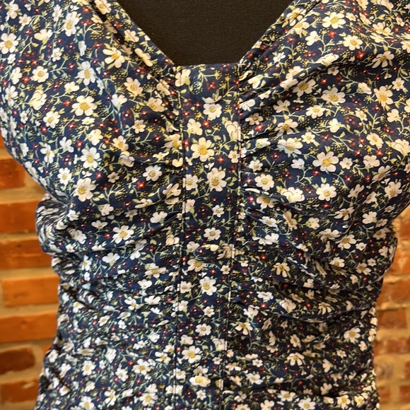 Flower Print Ruffle Sleeve Mini Dress - Picture 2 of 3